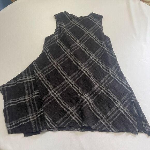 Soft Surroundings Black Grey Sleeveless Lagenlook Tunic Top Size Large - Picture 9 of 9